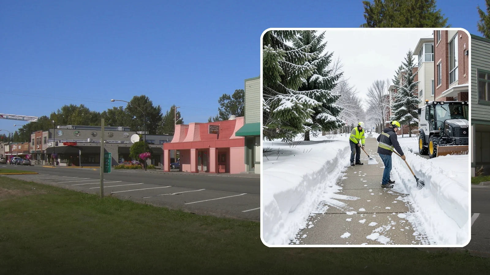 Apartment Complex Sidewalk Clearing in Snoqualmie, King County, WA - Multi-building walkway clearing for Western Washington apartment communities, keeping the interior paths tenants use around the...