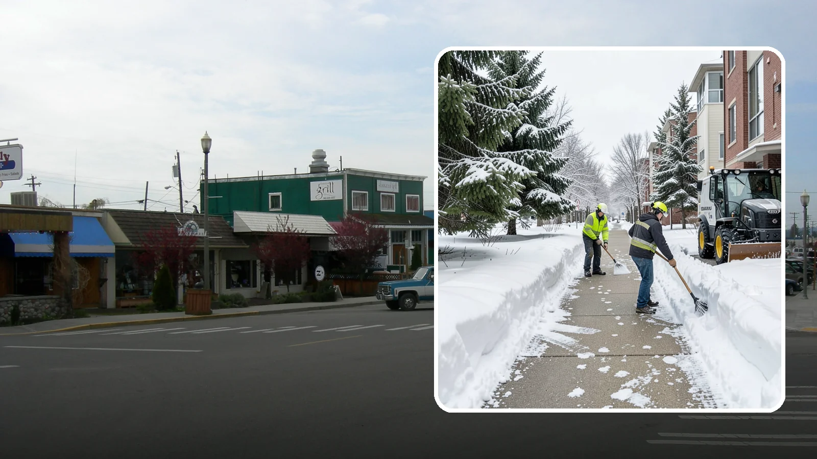 Apartment Complex Sidewalk Clearing in Stanwood, Snohomish County, WA - Multi-building walkway clearing for Western Washington apartment communities, keeping the interior paths tenants use around the...