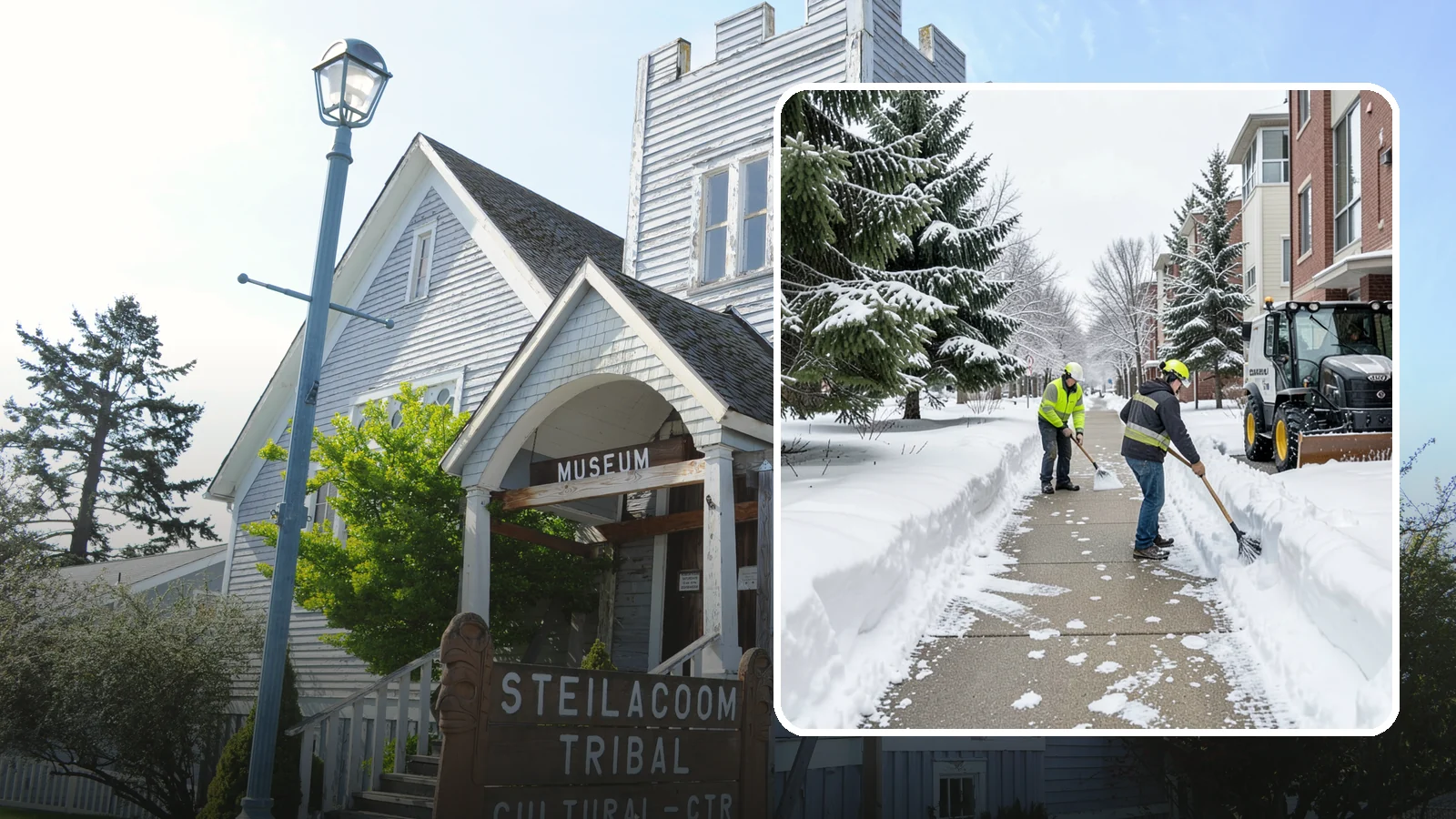 Apartment Complex Sidewalk Clearing in Steilacoom, Pierce County, WA - Multi-building walkway clearing for Western Washington apartment communities, keeping the interior paths tenants use around the...