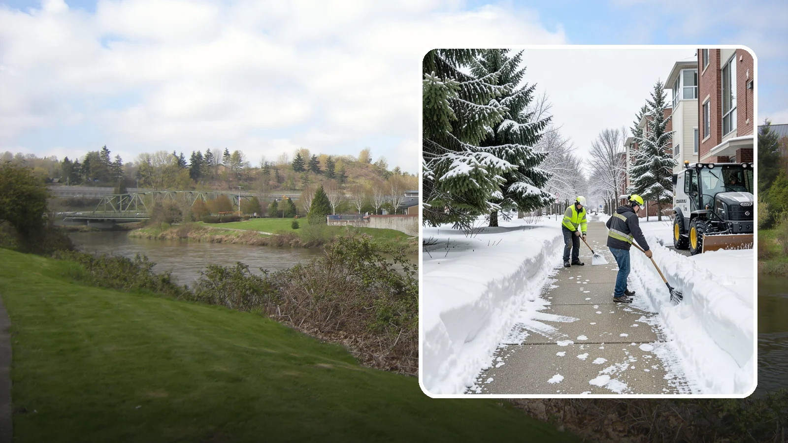 Apartment Complex Sidewalk Clearing in Tukwila, King County, WA - Multi-building walkway clearing for Western Washington apartment communities, keeping the interior paths tenants use around the...