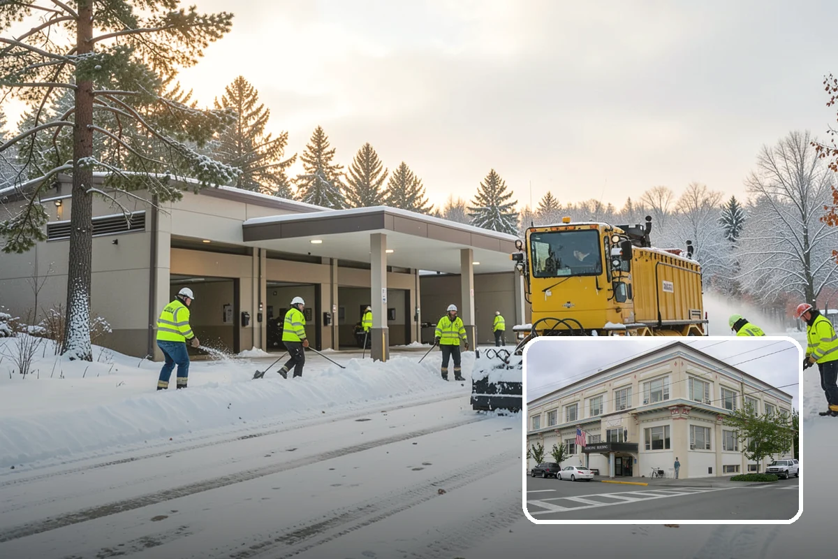Apartment Complex Snow Plowing in Anacortes, Skagit County, WA - Drive aisles and resident lots cleared before the morning tenant rush