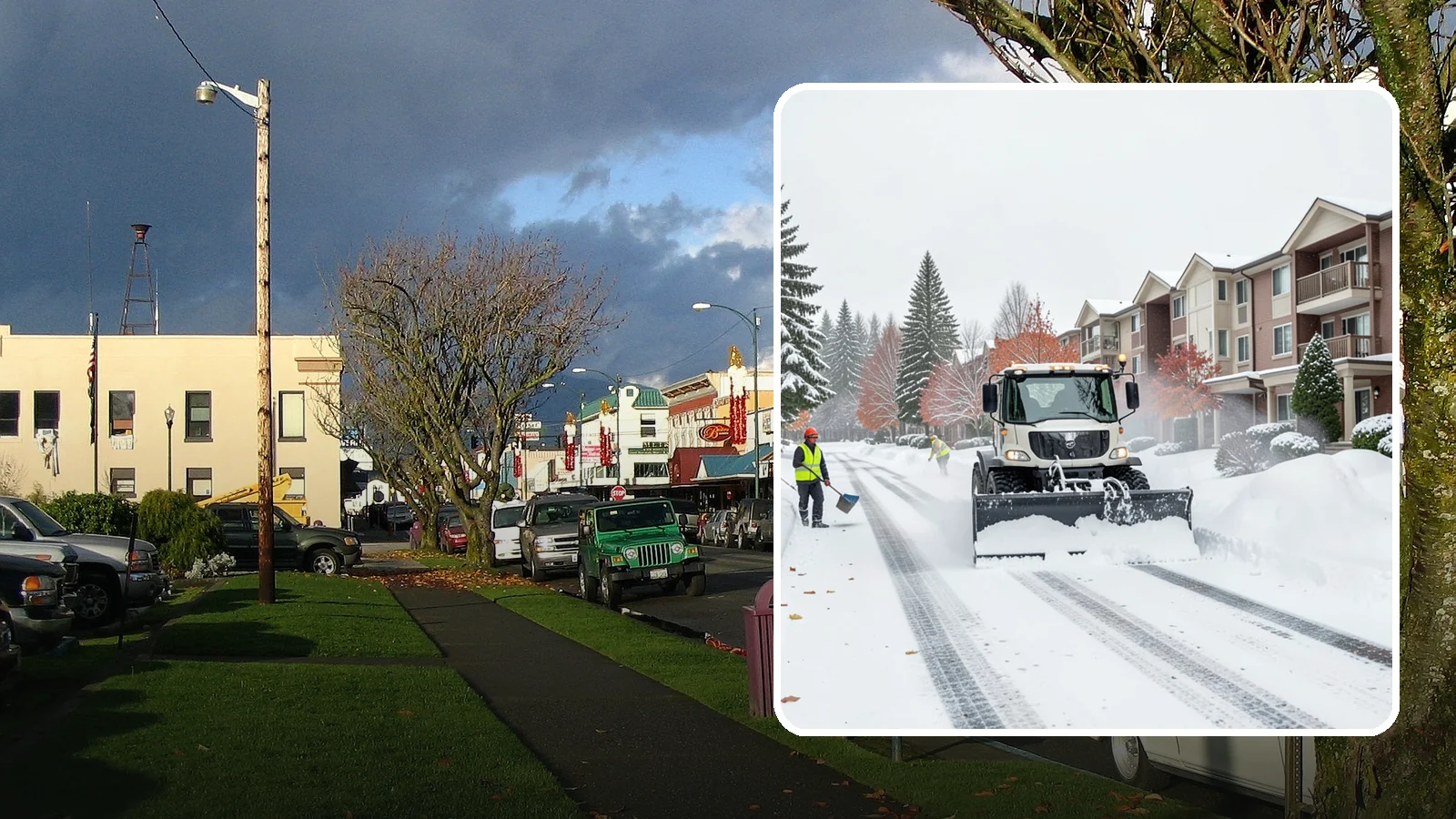 Apartment Complex Snow Plowing in Arlington, Snohomish County, WA - We keep multi-building apartment communities open by plowing drive aisles, resident lots, and building entries before the morning...