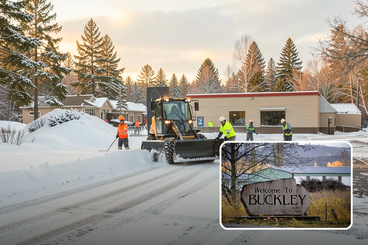 Apartment Complex Snow Plowing in Buckley, Pierce County, WA - Drive aisles and resident lots cleared before the morning tenant rush