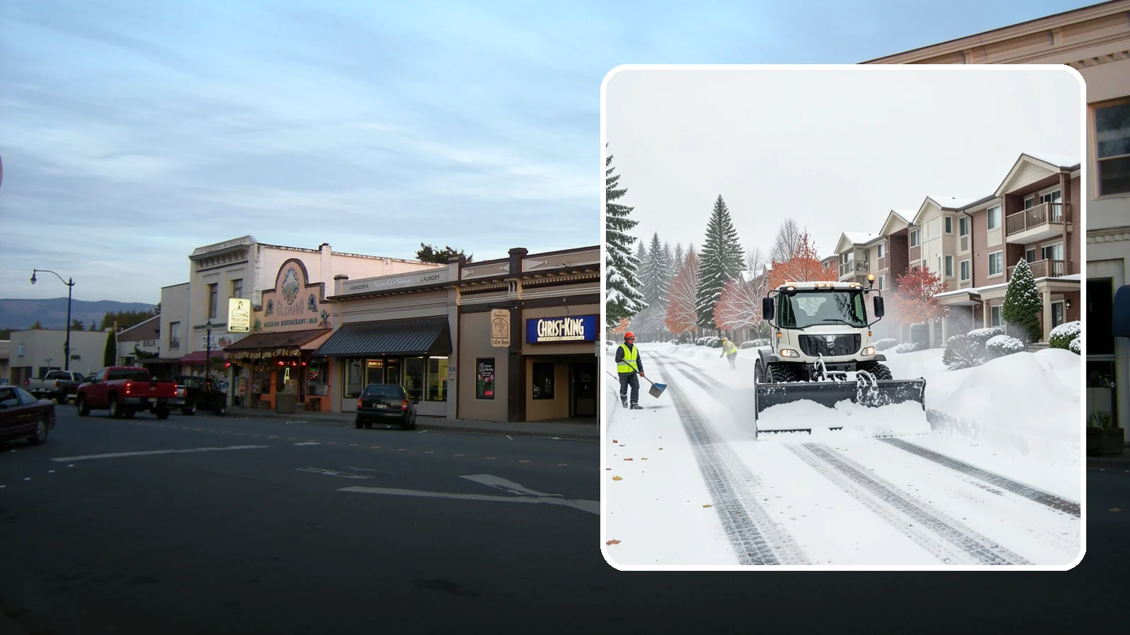 Apartment Complex Snow Plowing in Burlington, Skagit County, WA - We keep multi-building apartment communities open by plowing drive aisles, resident lots, and building entries before the morning...