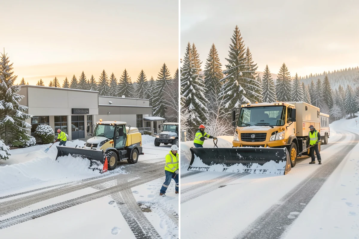 Apartment Complex Snow Plowing in Burlington, Skagit County, WA - Walk the property with management to set drive-aisle priorities and snow-storage zones