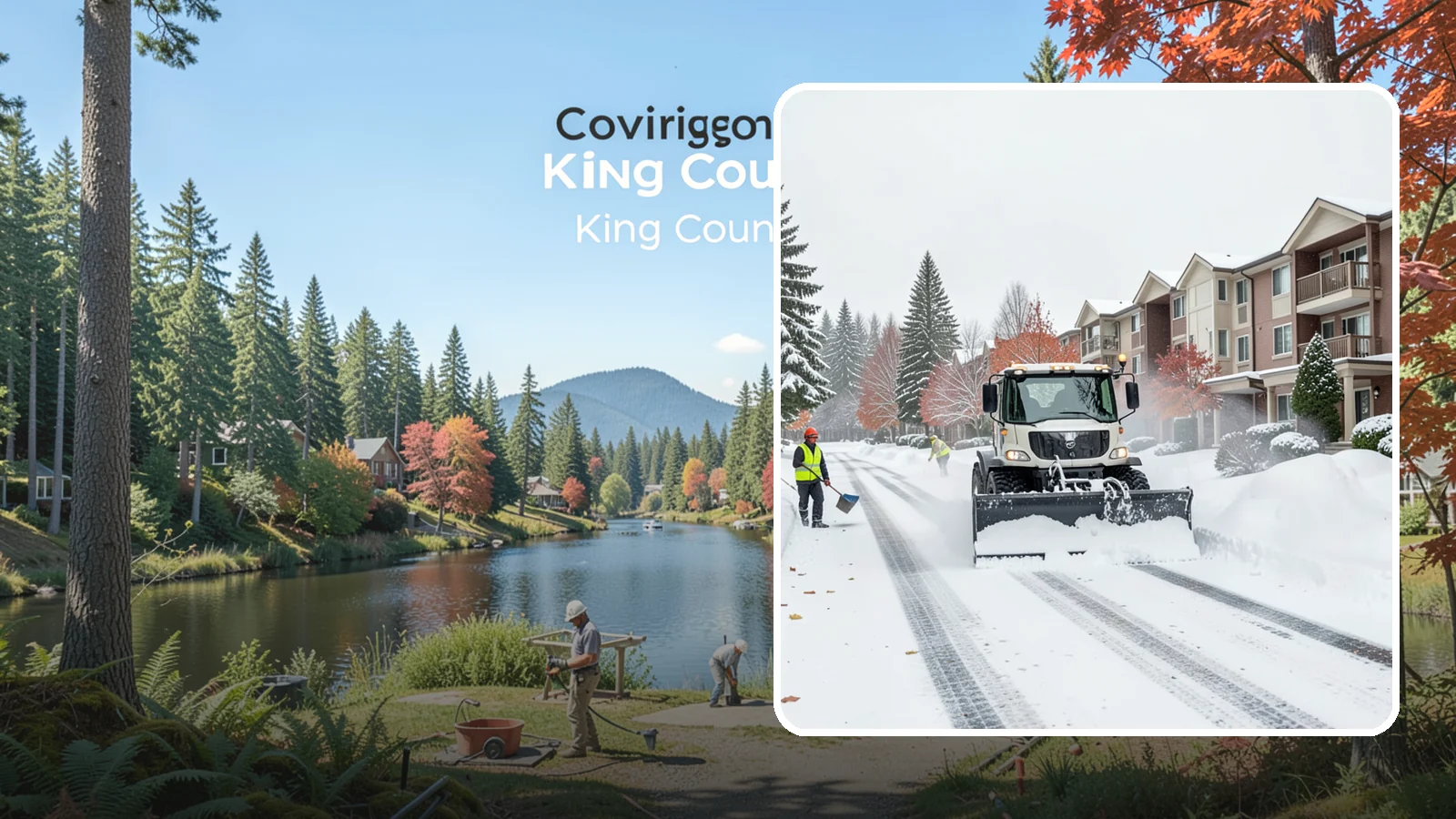 Apartment Complex Snow Plowing in Covington, King County, WA - We keep multi-building apartment communities open by plowing drive aisles, resident lots, and building entries before the morning...