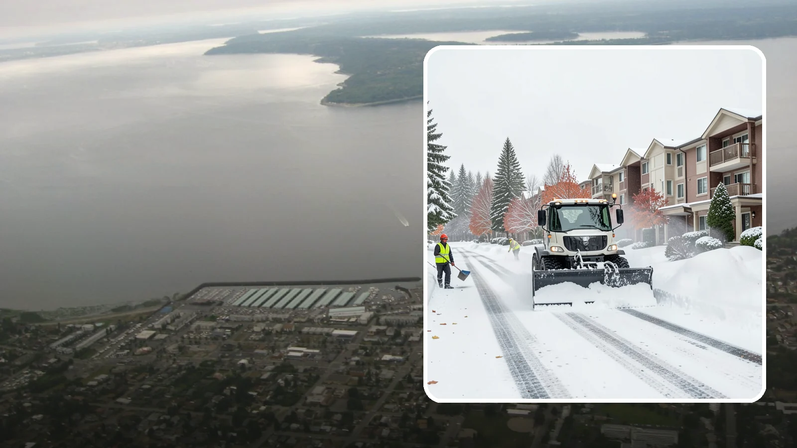 Apartment Complex Snow Plowing in Des Moines, King County, WA - We keep multi-building apartment communities open by plowing drive aisles, resident lots, and building entries before the morning...