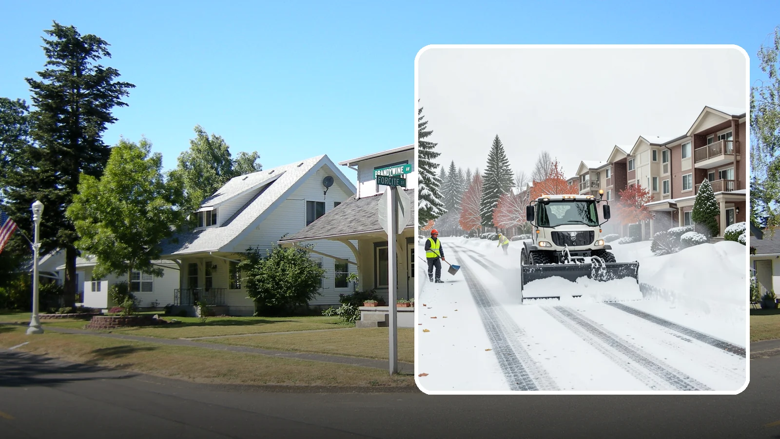 Apartment Complex Snow Plowing in DuPont, Pierce County, WA - We keep multi-building apartment communities open by plowing drive aisles, resident lots, and building entries before the morning...