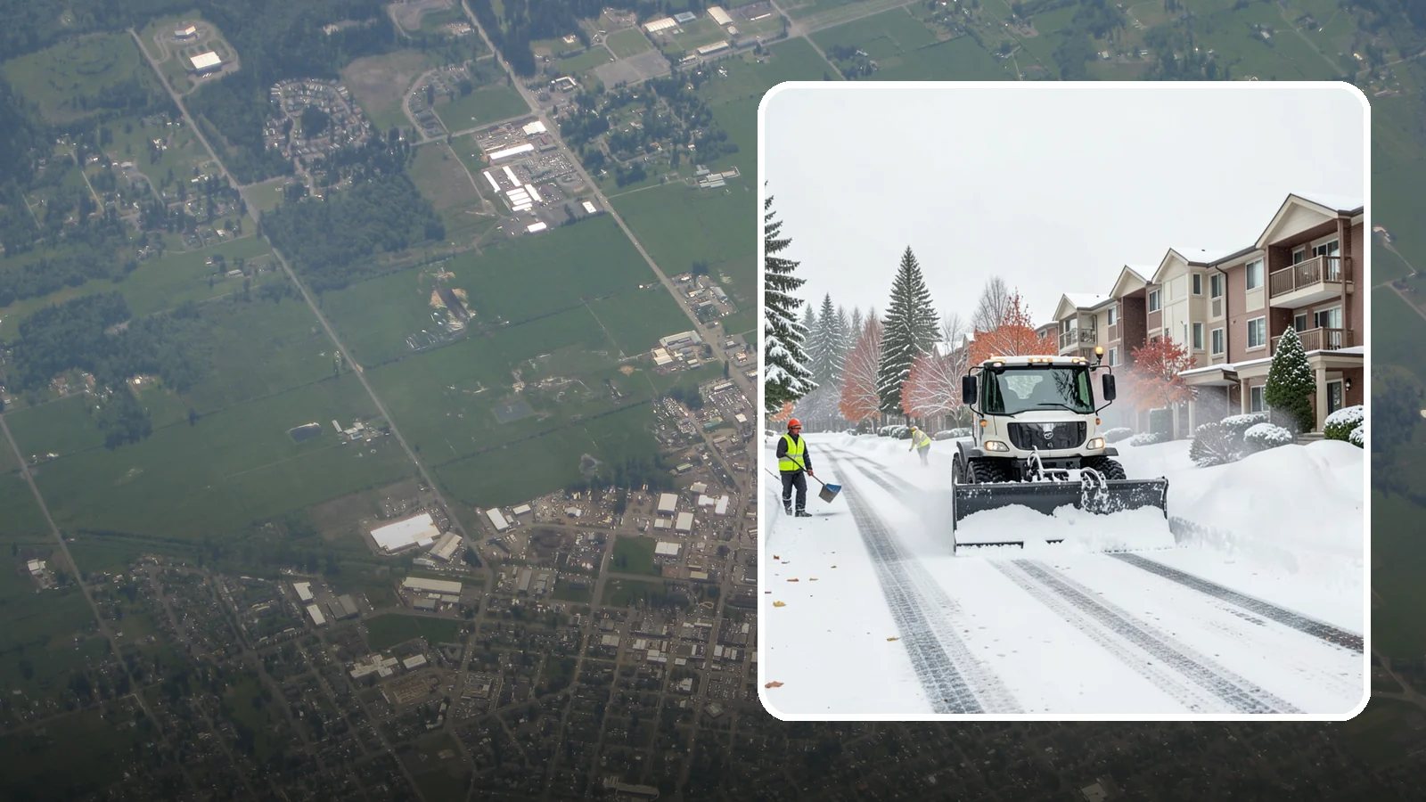Apartment Complex Snow Plowing in Enumclaw, King County, WA - We keep multi-building apartment communities open by plowing drive aisles, resident lots, and building entries before the morning...