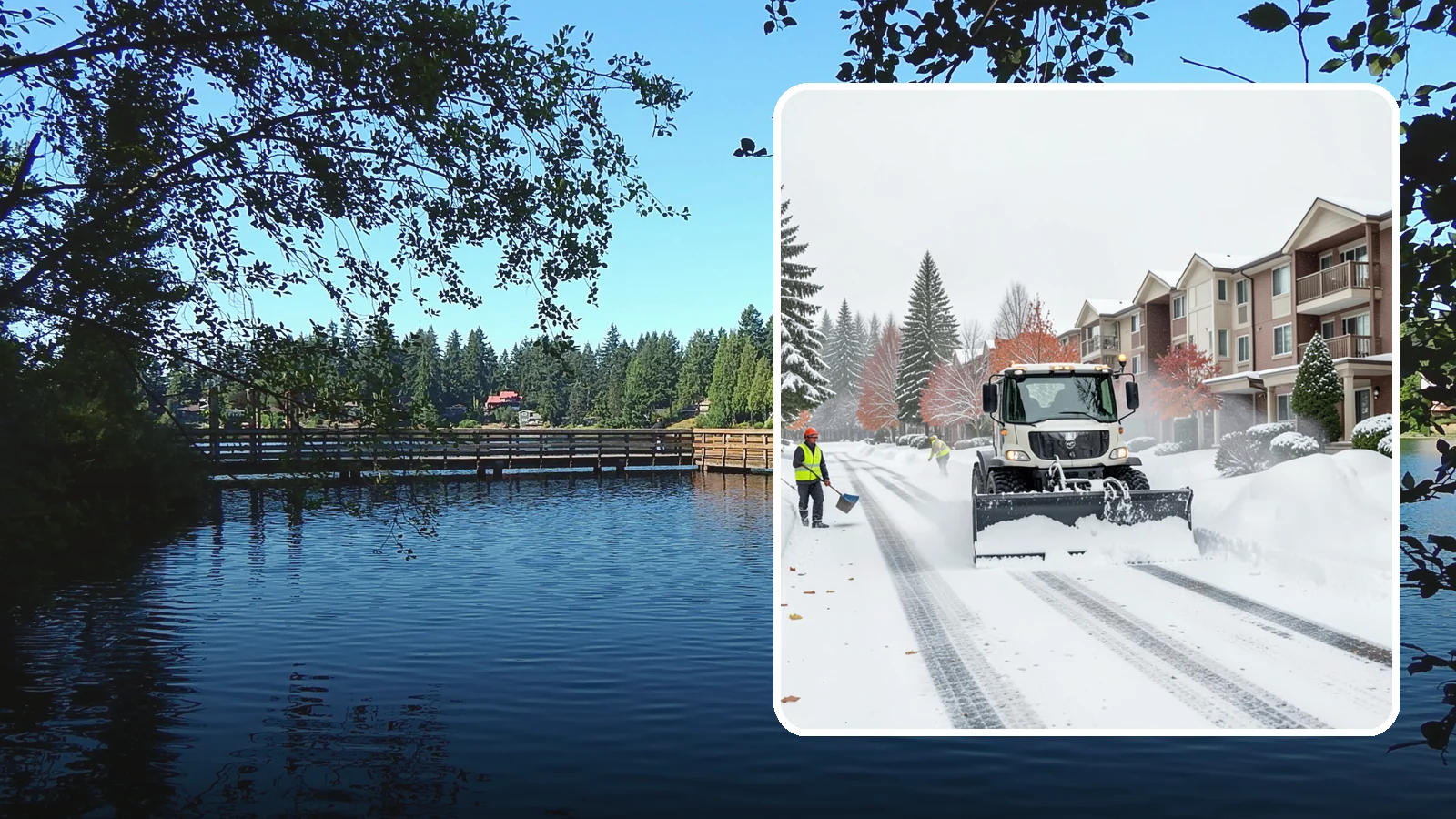 Apartment Complex Snow Plowing in Federal Way, King County, WA - We keep multi-building apartment communities open by plowing drive aisles, resident lots, and building entries before the morning...
