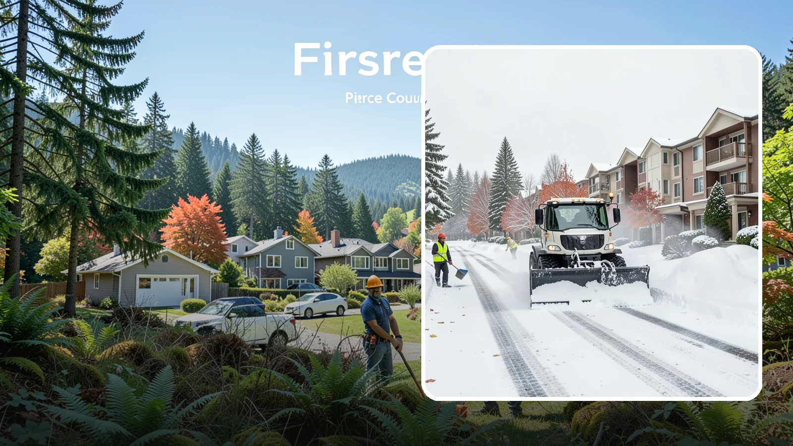 Apartment Complex Snow Plowing in Fircrest, Pierce County, WA - We keep multi-building apartment communities open by plowing drive aisles, resident lots, and building entries before the morning...