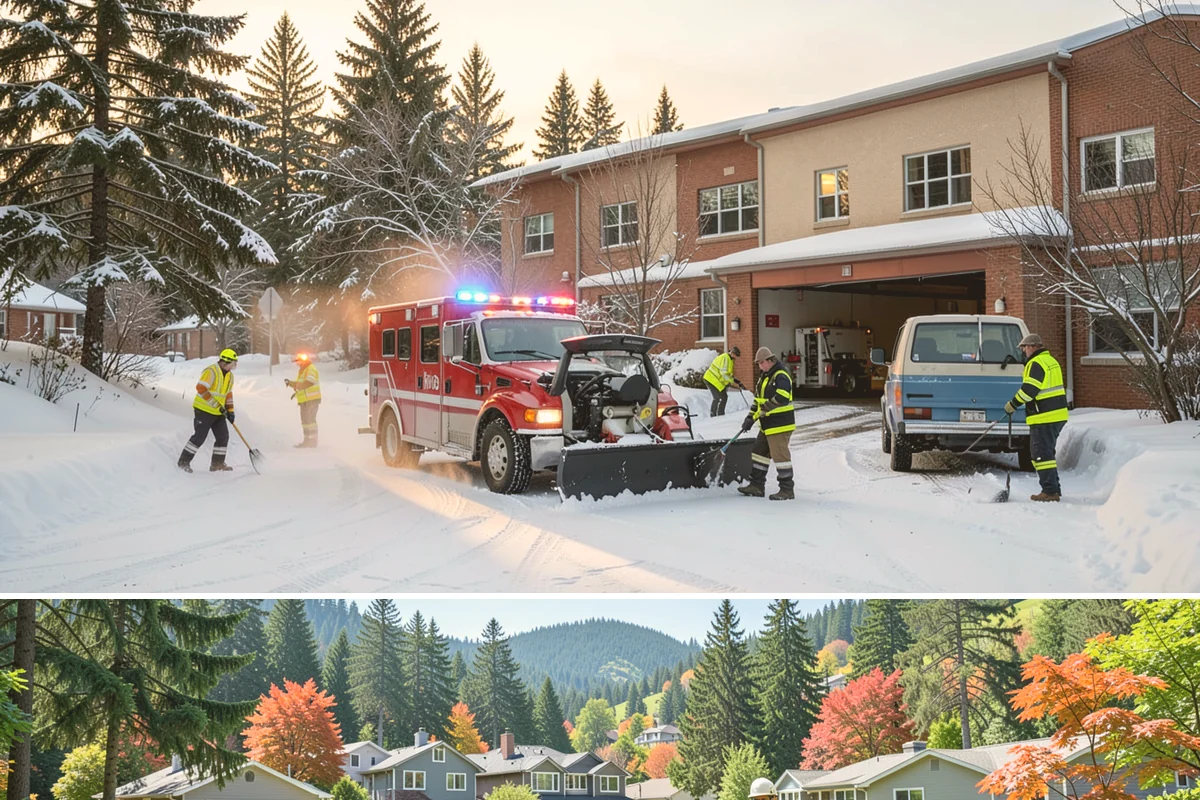 Apartment Complex Snow Plowing in Fircrest, Pierce County, WA - Secure a seasonal agreement in early fall so your community is on our route before the first December cold snap.