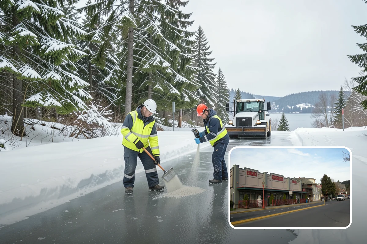Apartment Complex Snow Plowing in Issaquah, King County, WA - Drive aisles and resident lots cleared before the morning tenant rush