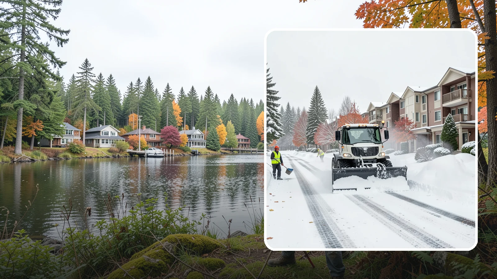 Apartment Complex Snow Plowing in La Conner, Skagit County, WA - We keep multi-building apartment communities open by plowing drive aisles, resident lots, and building entries before the morning...