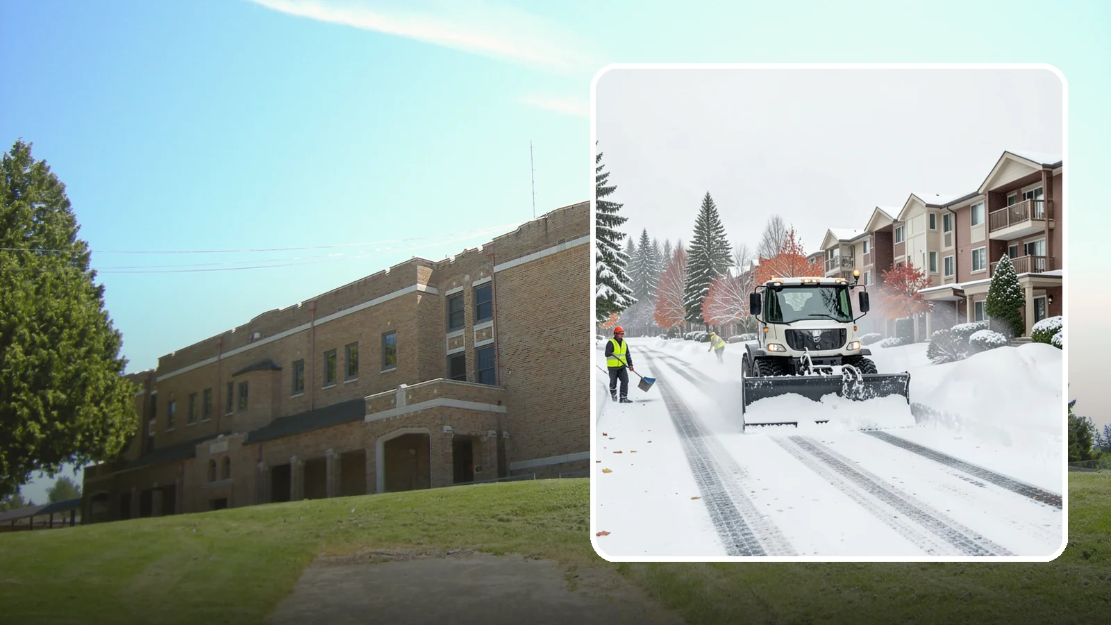 Apartment Complex Snow Plowing in Maple Valley, King County, WA - We keep multi-building apartment communities open by plowing drive aisles, resident lots, and building entries before the morning...