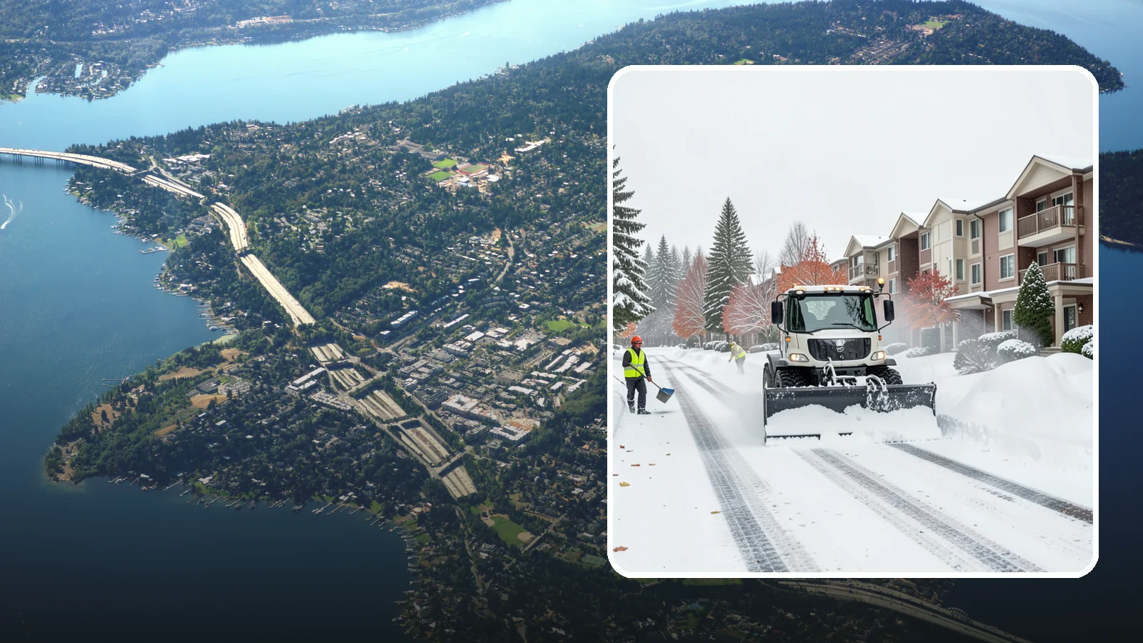 Apartment Complex Snow Plowing in Mercer Island, King County, WA - We keep multi-building apartment communities open by plowing drive aisles, resident lots, and building entries before the morning...
