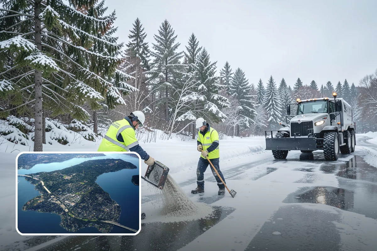 Apartment Complex Snow Plowing in Mercer Island, King County, WA - Drive aisles and resident lots cleared before the morning tenant rush