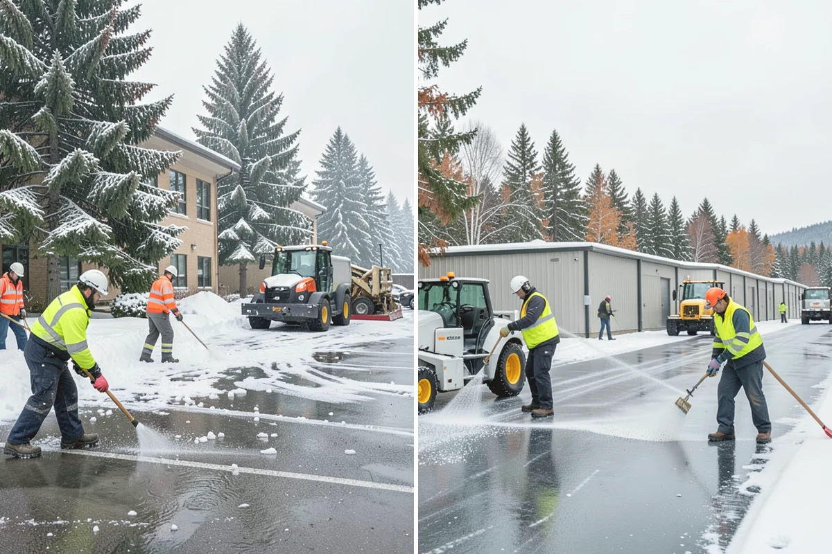 Apartment Complex Snow Plowing in Monroe, Snohomish County, WA - Walk the property with management to set drive-aisle priorities and snow-storage zones