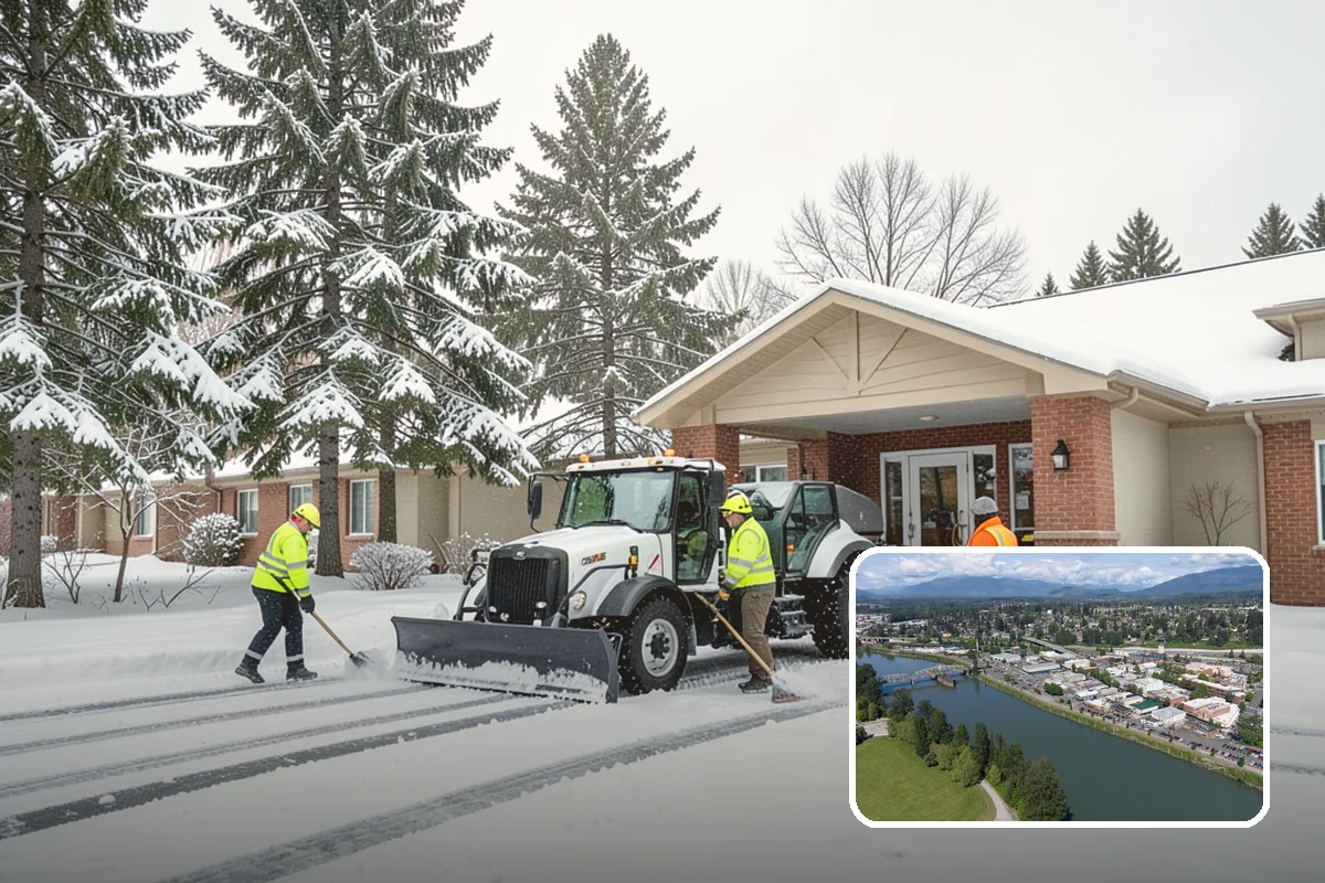 Apartment Complex Snow Plowing in Mount Vernon, Skagit County, WA - Drive aisles and resident lots cleared before the morning tenant rush