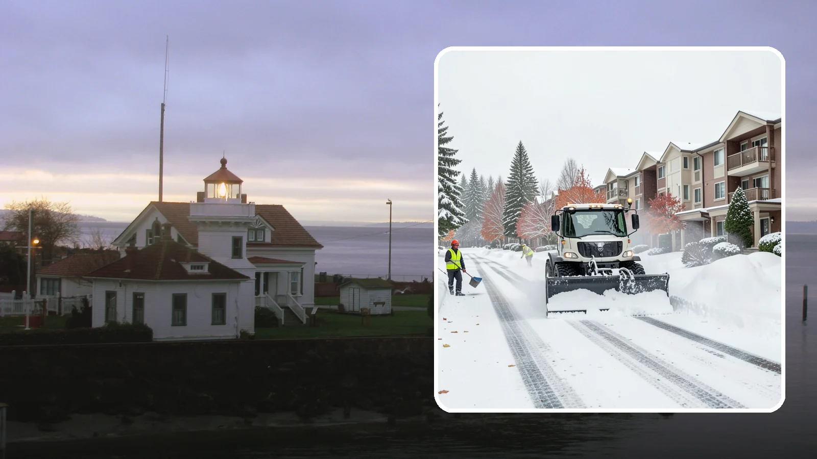Apartment Complex Snow Plowing in Mukilteo, Snohomish County, WA - We keep multi-building apartment communities open by plowing drive aisles, resident lots, and building entries before the morning...