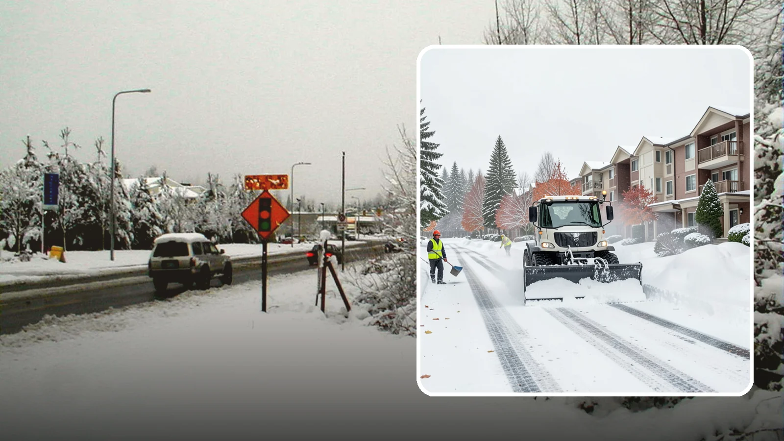 Apartment Complex Snow Plowing in Newcastle, King County, WA - We keep multi-building apartment communities open by plowing drive aisles, resident lots, and building entries before the morning...