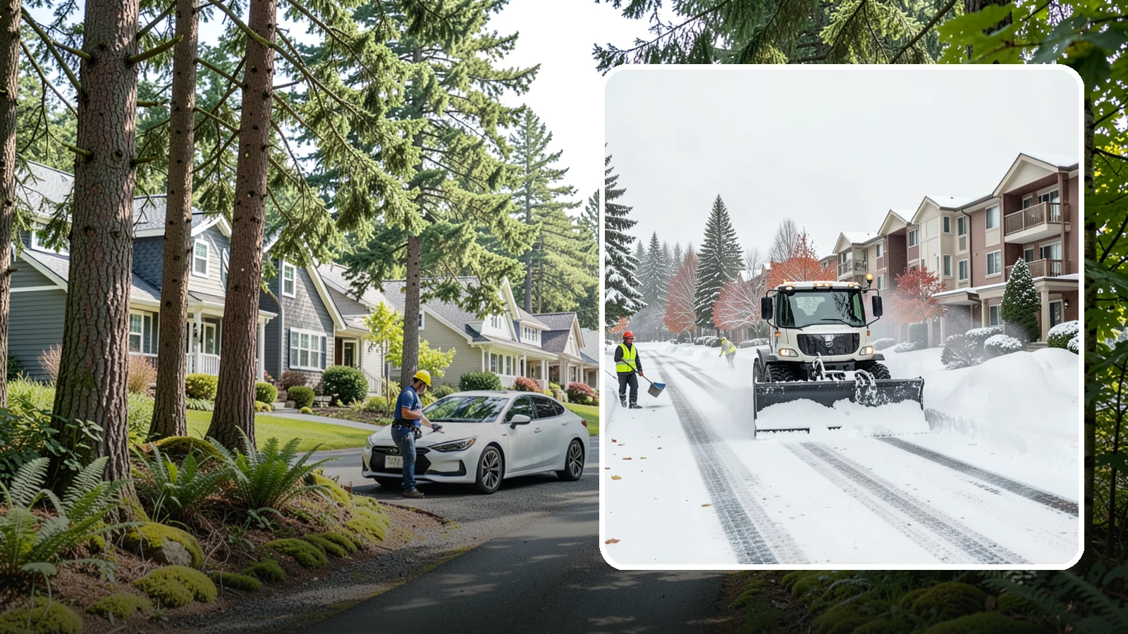 Apartment Complex Snow Plowing in Normandy Park, King County, WA - We keep multi-building apartment communities open by plowing drive aisles, resident lots, and building entries before the morning...