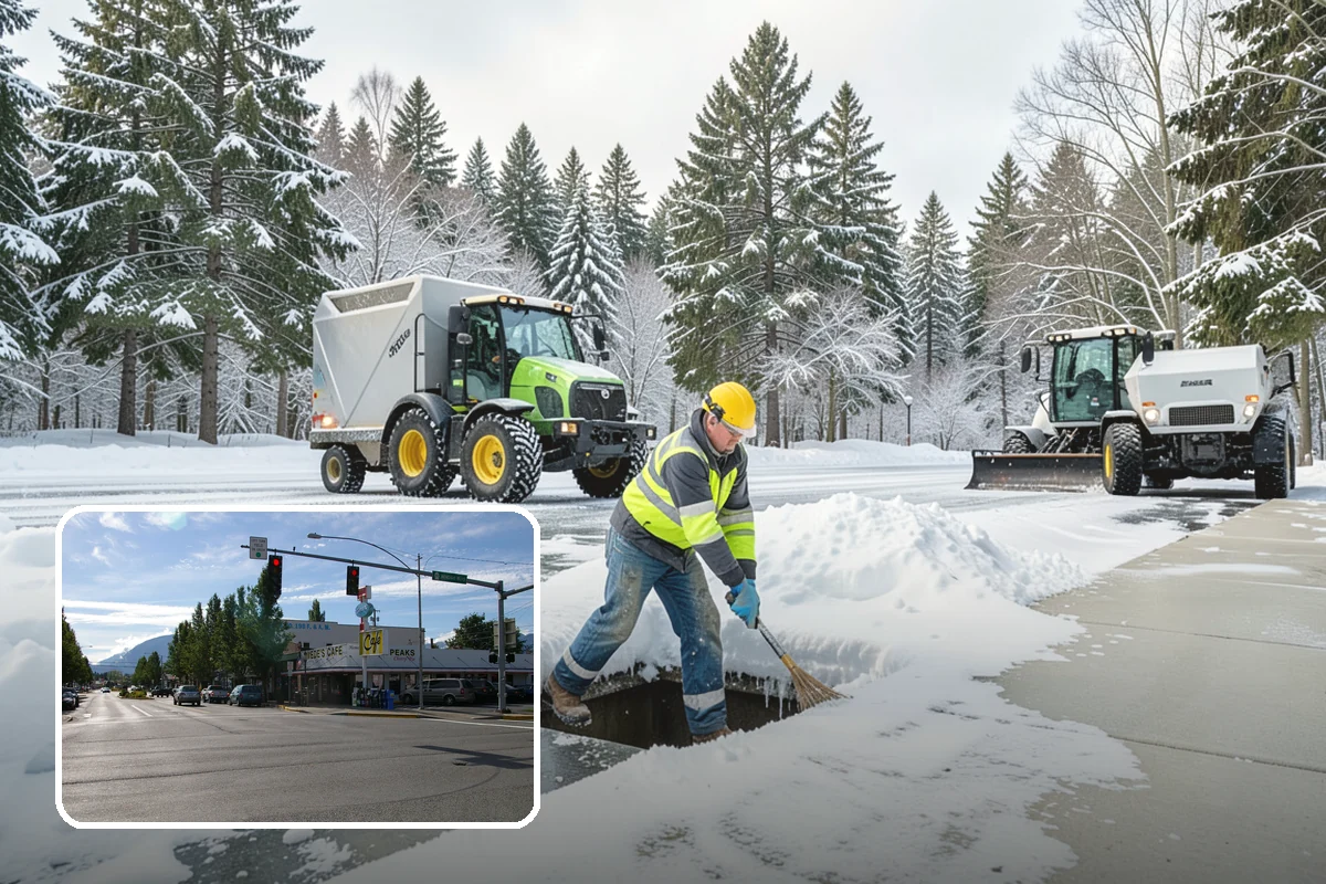 Apartment Complex Snow Plowing in North Bend, King County, WA - Drive aisles and resident lots cleared before the morning tenant rush