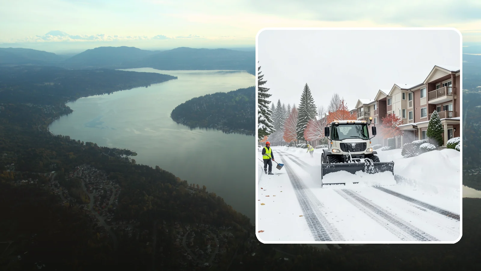 Apartment Complex Snow Plowing in Sammamish, King County, WA - We keep multi-building apartment communities open by plowing drive aisles, resident lots, and building entries before the morning...