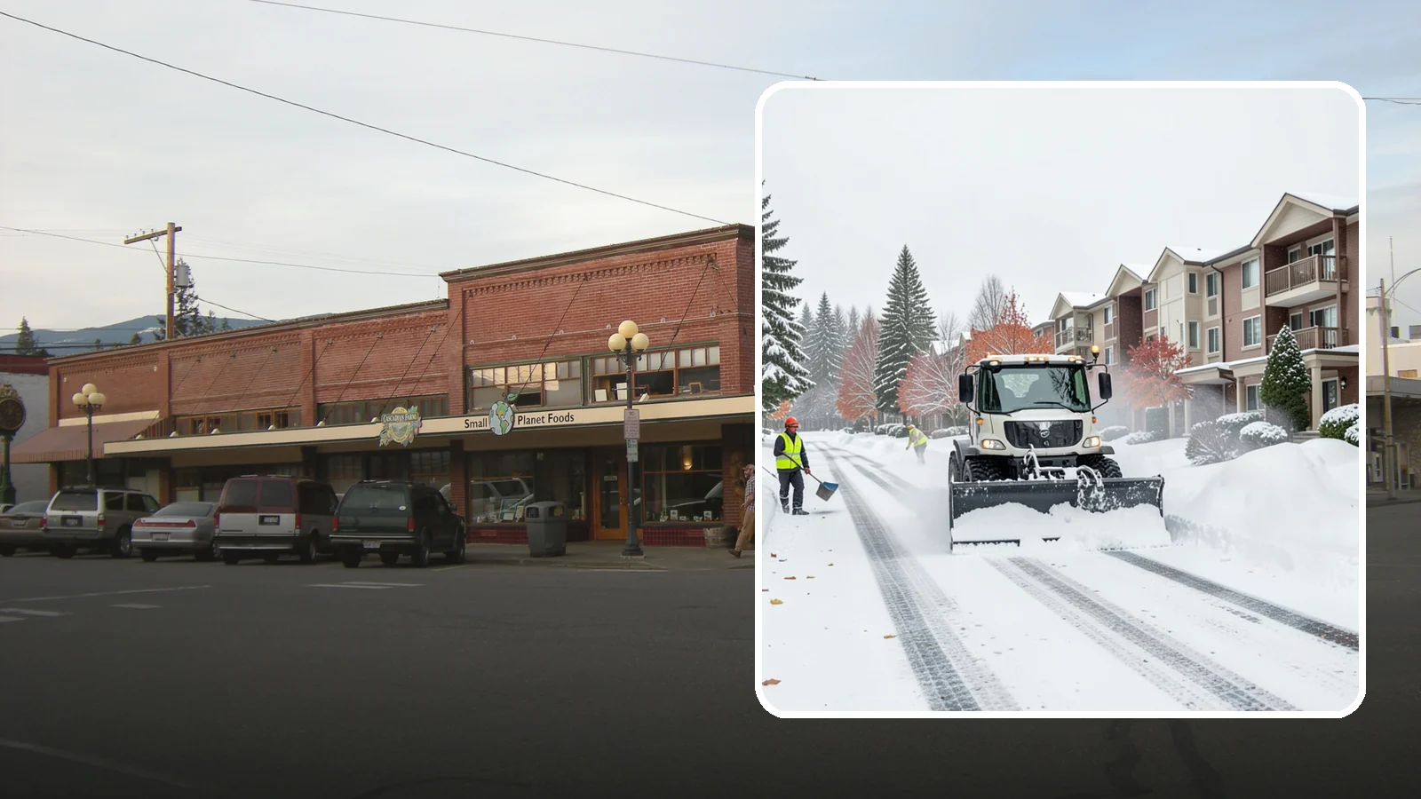 Apartment Complex Snow Plowing in Sedro-Woolley, Skagit County, WA - We keep multi-building apartment communities open by plowing drive aisles, resident lots, and building entries before the morning...