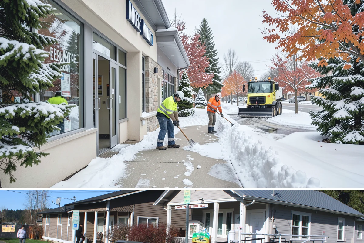 Apartment Complex Snow Plowing in South Prairie, Pierce County, WA - Secure a seasonal agreement in early fall so your community is on our route before the first December cold snap.