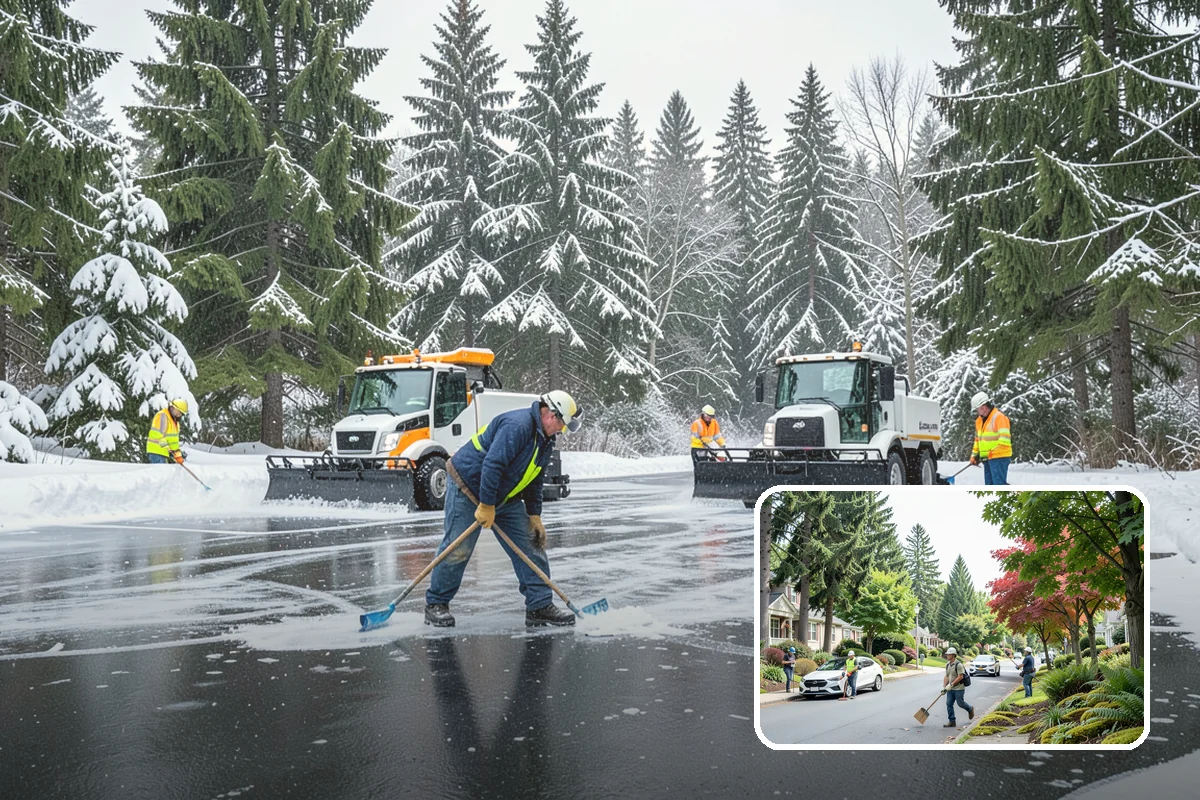 Apartment Complex Snow Removal in Beaux Arts Village, King County, WA - Safe movement for residents at all hours