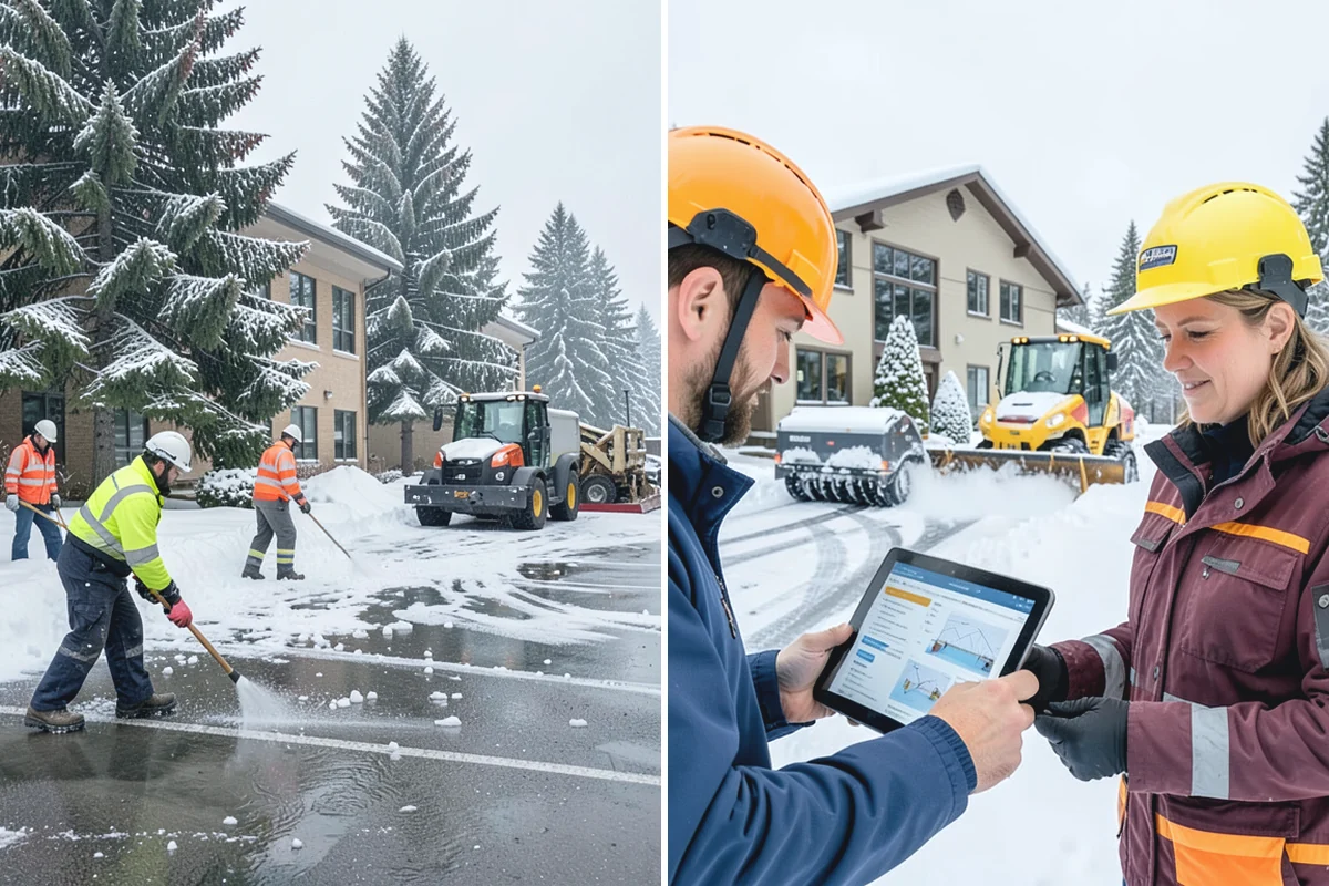 Apartment Complex Snow Removal in Des Moines, King County, WA - Map internal roads, parking clusters, and pedestrian paths