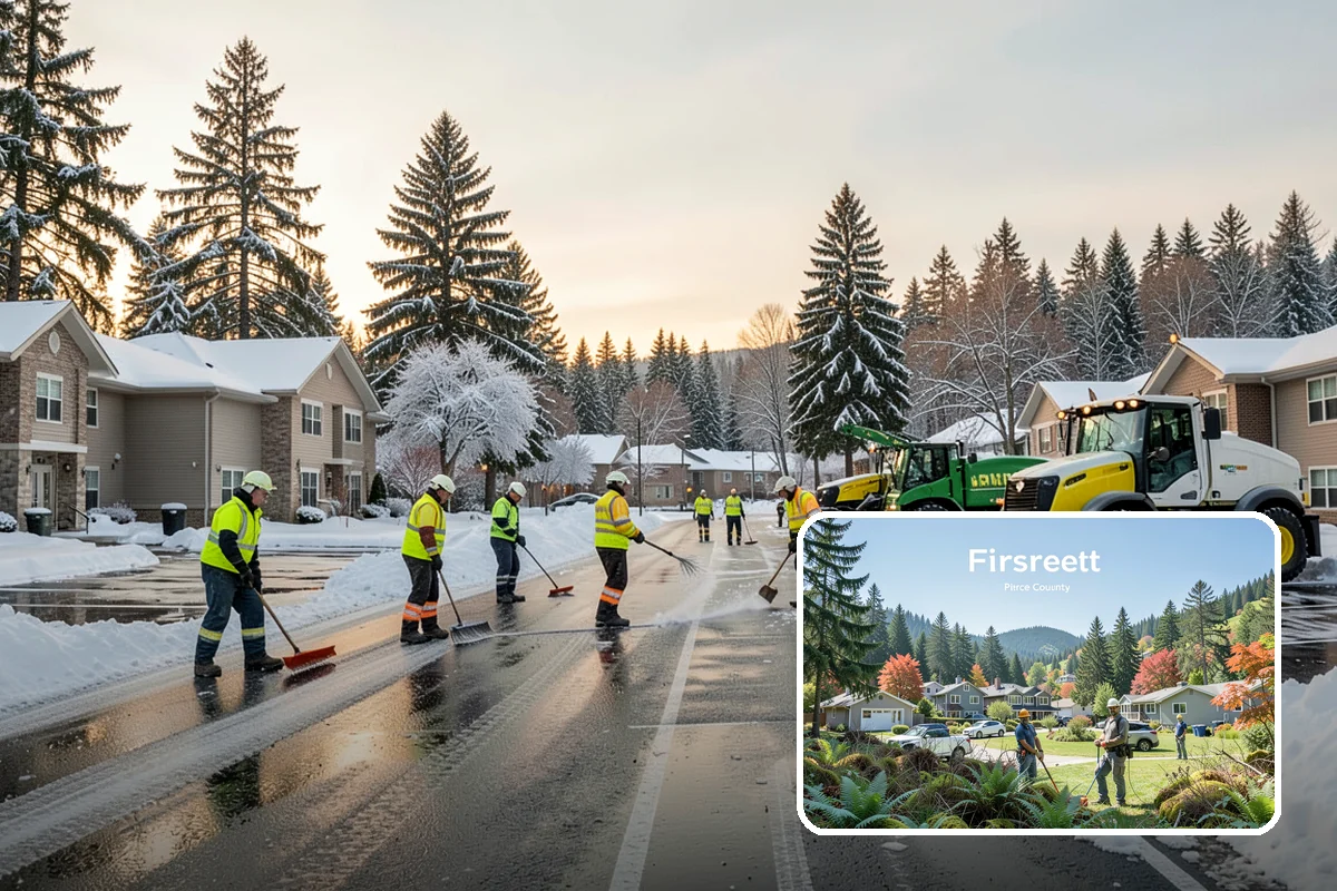 Apartment Complex Snow Removal in Fircrest, Pierce County, WA - Safe movement for residents at all hours