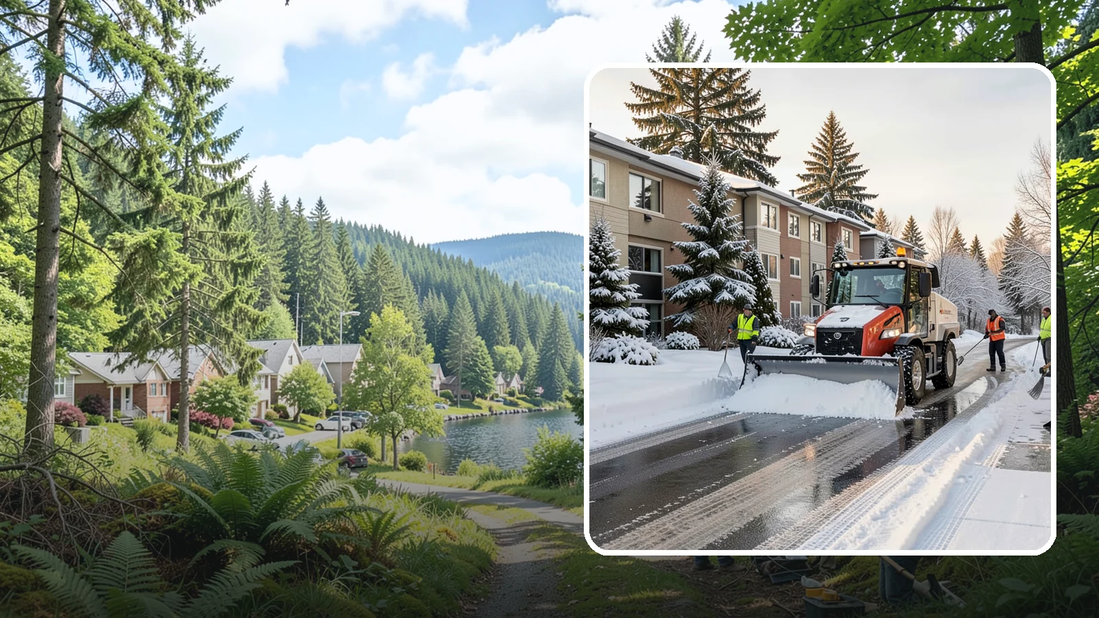 Apartment Complex Snow Removal in Lake Forest Park, King County, WA - Keep residents, drives, and shared walkways safe at your apartment community during Western Washington snow and ice events.