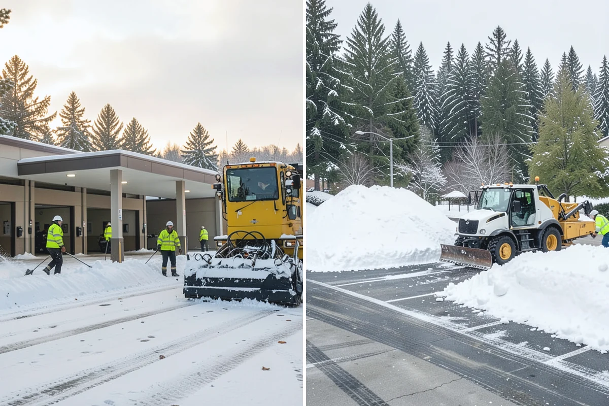 Apartment Complex Snow Removal in Medina, King County, WA - Map internal roads, parking clusters, and pedestrian paths