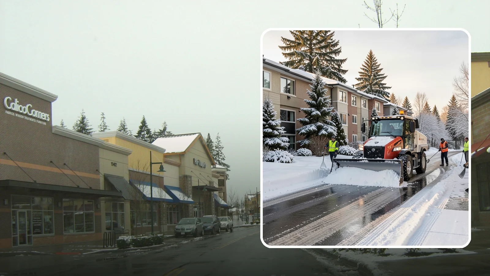 Apartment Complex Snow Removal in Mill Creek, Snohomish County, WA - Keep residents, drives, and shared walkways safe at your apartment community during Western Washington snow and ice events.