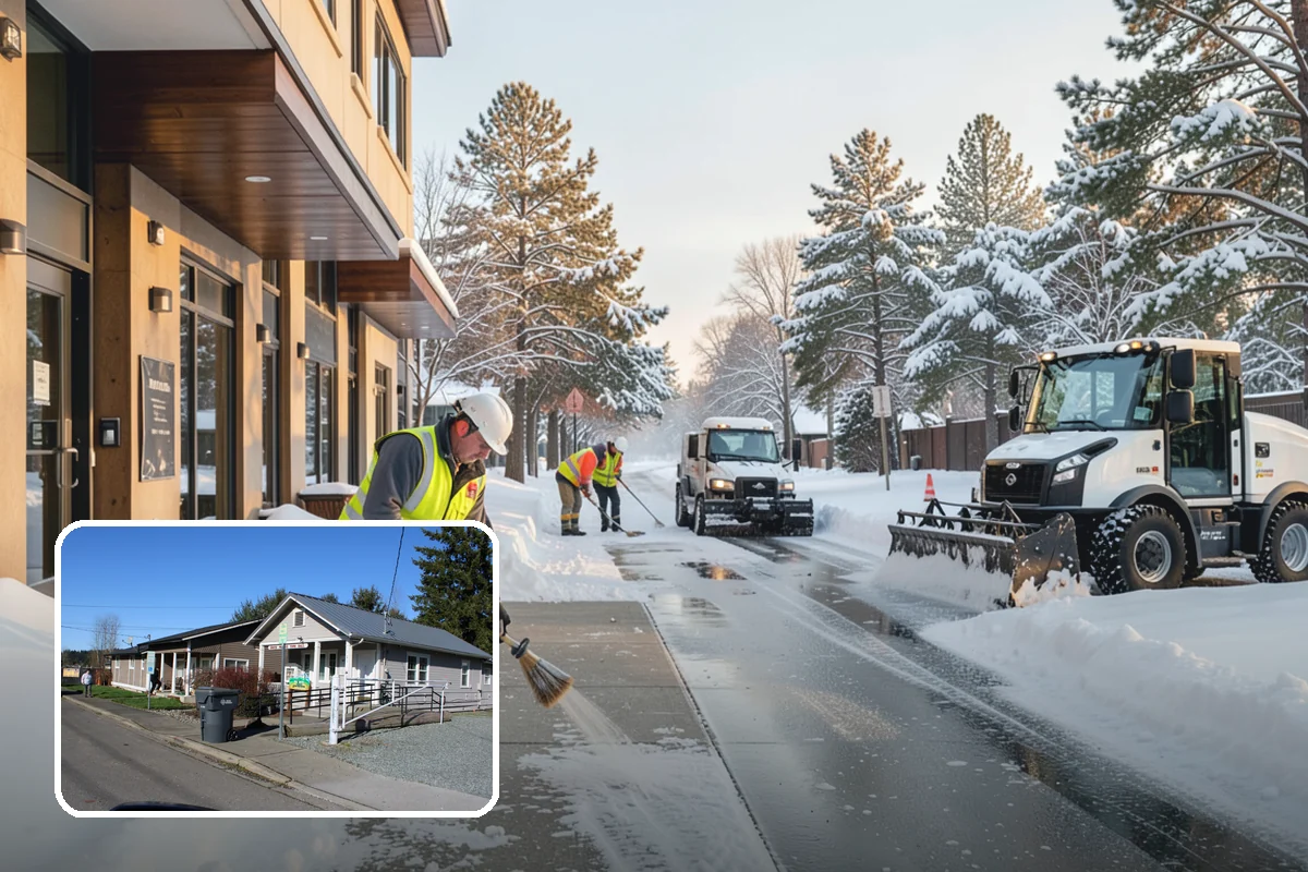 Apartment Complex Snow Removal in South Prairie, Pierce County, WA - Safe movement for residents at all hours