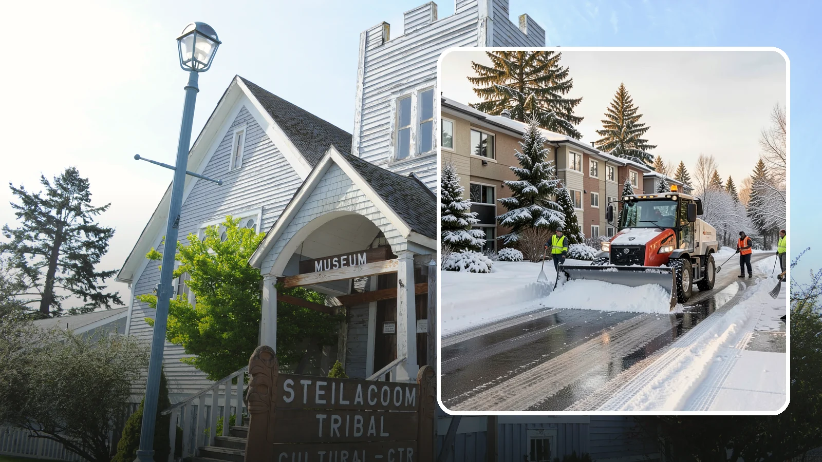 Apartment Complex Snow Removal in Steilacoom, Pierce County, WA - Keep residents, drives, and shared walkways safe at your apartment community during Western Washington snow and ice events.