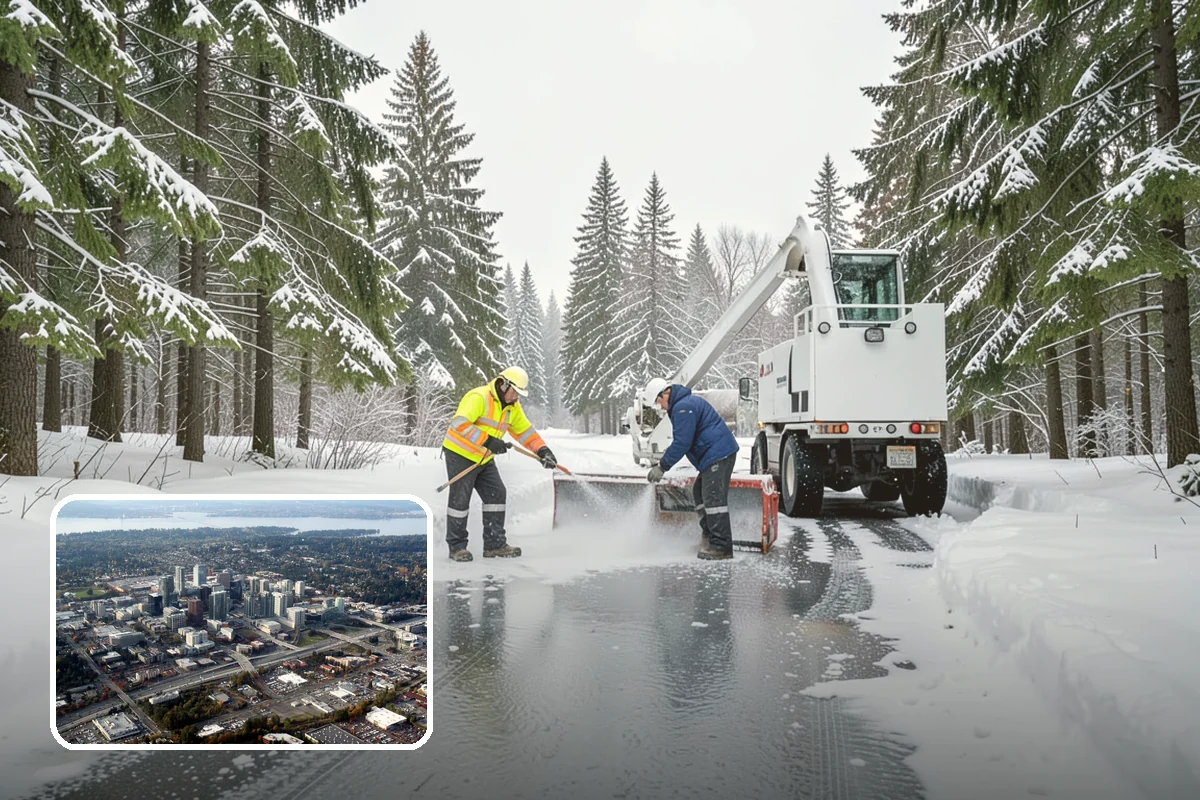 Apartment Snow Removal in Bellevue, King County, WA - Full-community clearing of lots and paths