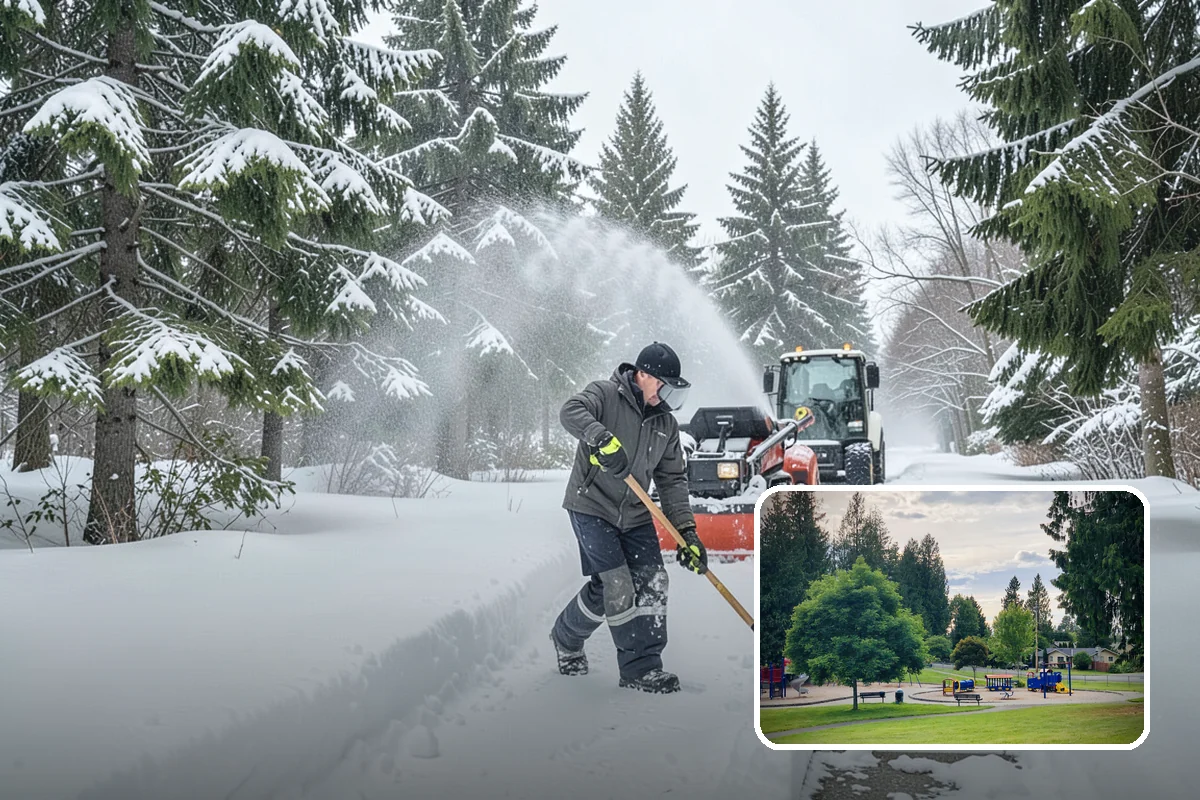 Apartment Snow Removal in Bonney Lake, Pierce County, WA - Full-community clearing of lots and paths