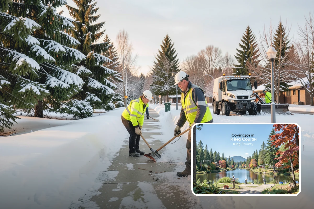 Apartment Snow Removal in Covington, King County, WA - Full-community clearing of lots and paths