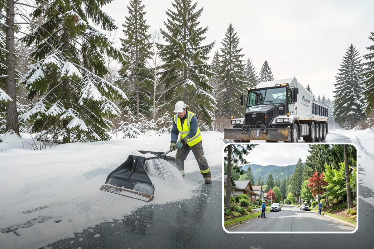 Apartment Snow Removal in Darrington, Snohomish County, WA - Full-community clearing of lots and paths