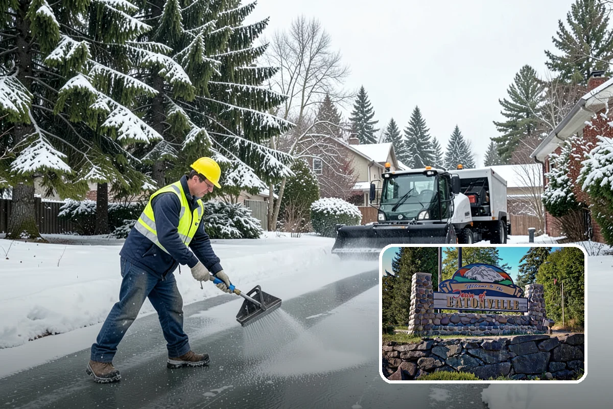 Apartment Snow Removal in Eatonville, Pierce County, WA - Full-community clearing of lots and paths