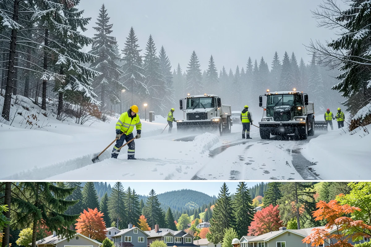 Apartment Snow Removal in Fircrest, Pierce County, WA - Apartment service runs throughout the snow season, with peak demand from December through February.