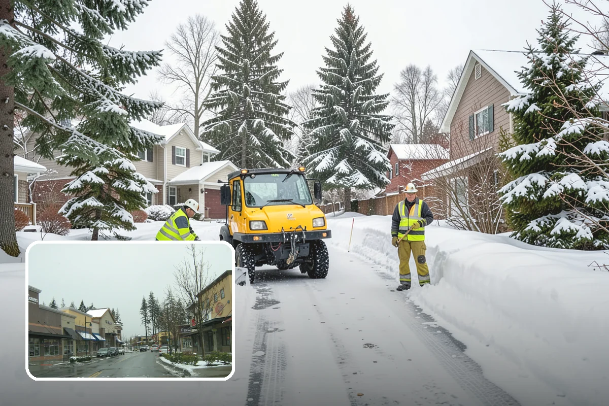 Apartment Snow Removal in Mill Creek, Snohomish County, WA - Full-community clearing of lots and paths