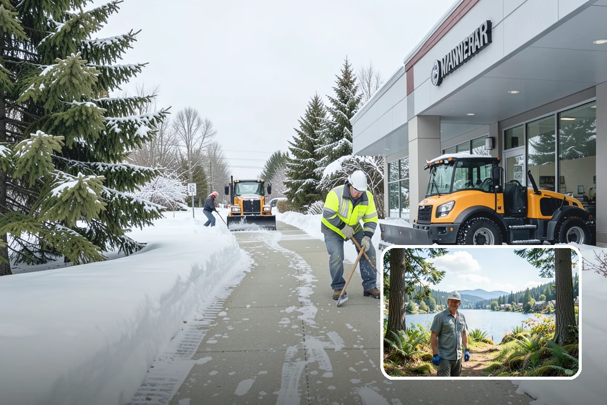 Apartment Snow Removal in Milton, King County, WA - Full-community clearing of lots and paths