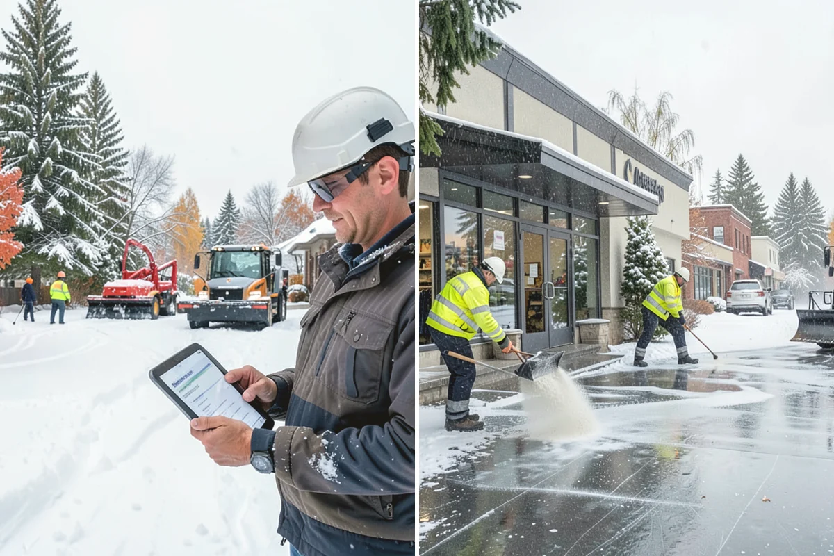 Apartment Snow Removal in North Bend, King County, WA - Map parking, walkways, entries, and stairwells