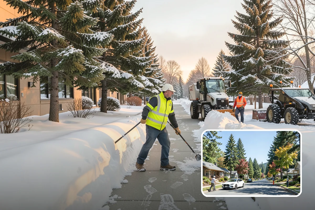 Apartment Snow Removal in Orting, Pierce County, WA - Full-community clearing of lots and paths