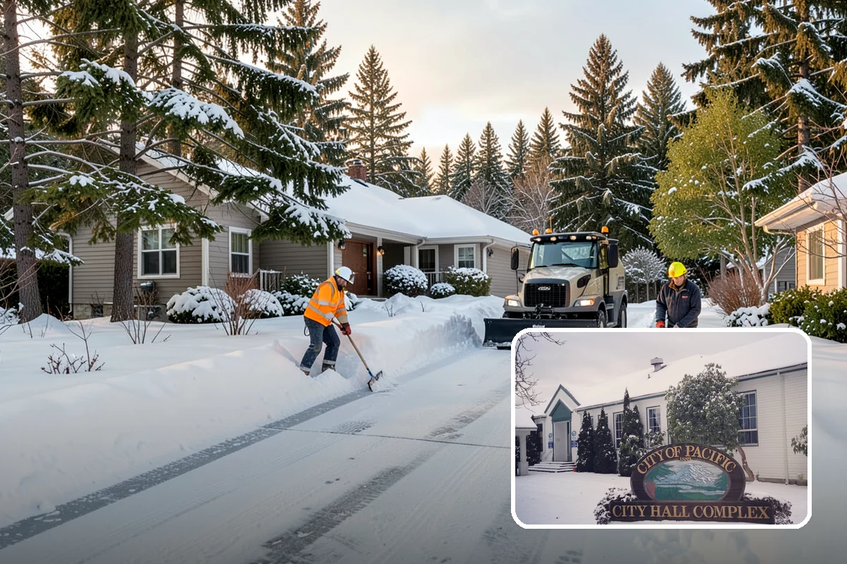 Apartment Snow Removal in Pacific, King County, WA - Full-community clearing of lots and paths