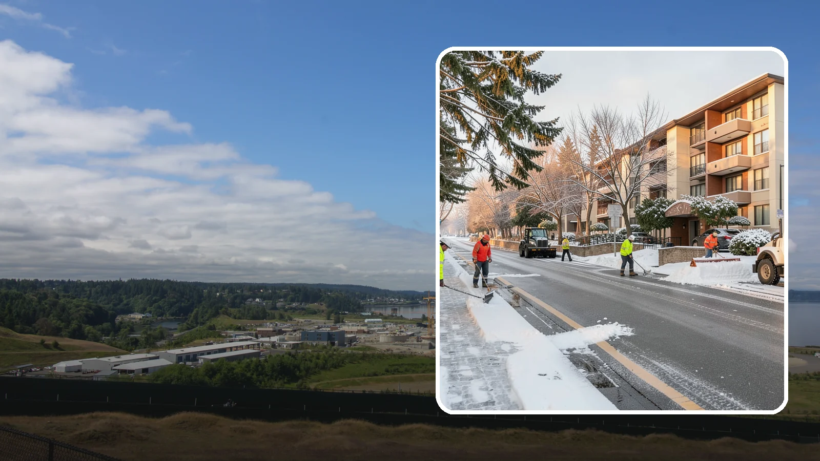 Apartment Snow Removal in University Place, Pierce County, WA - We keep apartment communities safe and accessible by clearing lots, walkways, and entries for every resident.